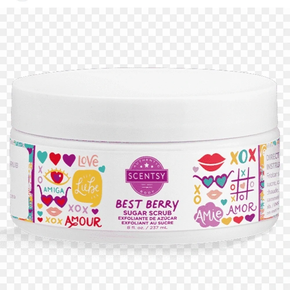 NWT Scentsy Best Berry Sugar Scrub with Colorful Design Size 8FL OZ